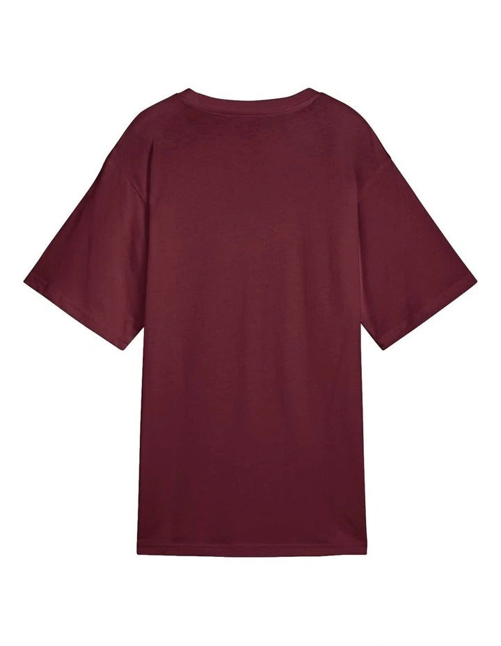 Puma ESS Relaxed Tee in soft cotton blend with subtle cat logo embroidery, casual everyday wear for men and women