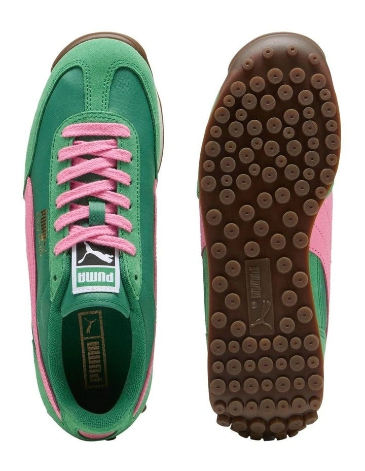 Puma Easy Rider Vintage Women’s Shoe with suede leather overlays, slim retro profile and low heel, casual lifestyle sneaker in leather and textile blend