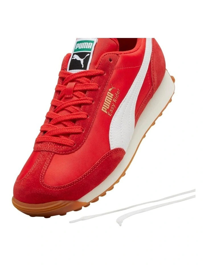 Puma Easy Rider Vintage Women’s Shoe with suede leather overlays, slim retro profile and low heel, casual lifestyle sneaker in leather and textile blend