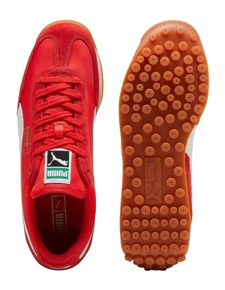 Puma Easy Rider Vintage Women’s Shoe with suede leather overlays, slim retro profile and low heel, casual lifestyle sneaker in leather and textile blend