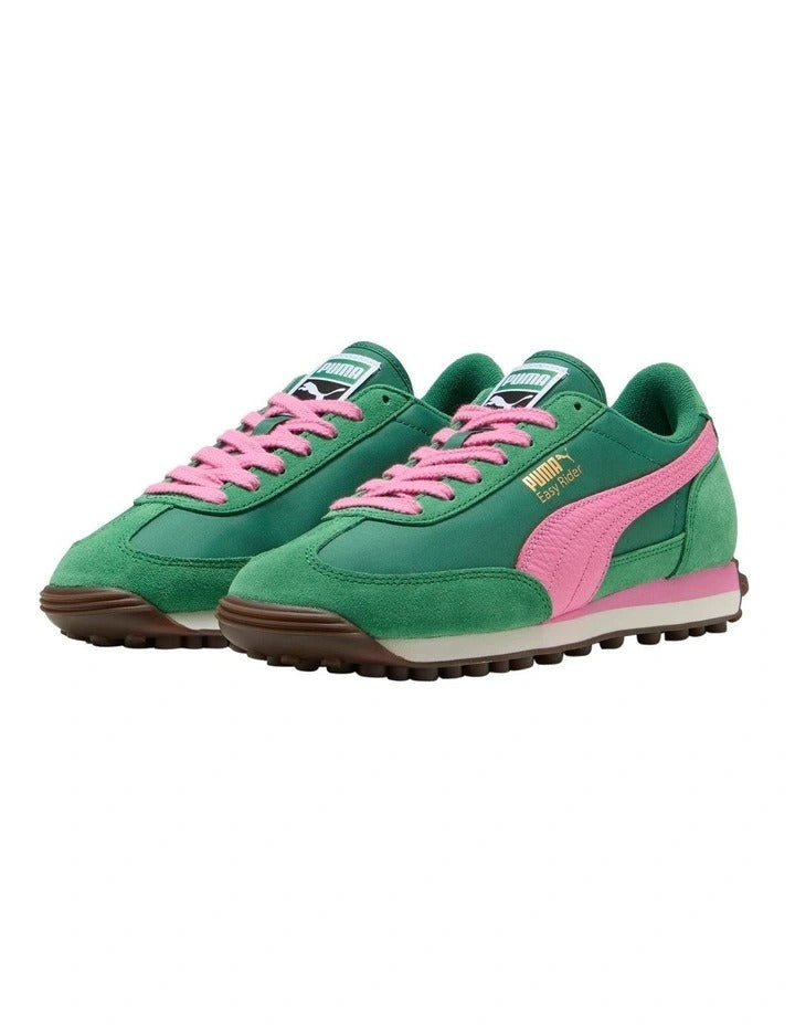 Puma Easy Rider Vintage Women’s Shoe with suede leather overlays, slim retro profile and low heel, casual lifestyle sneaker in leather and textile blend