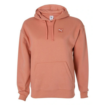 Coral hoodie with Puma logo on a white background