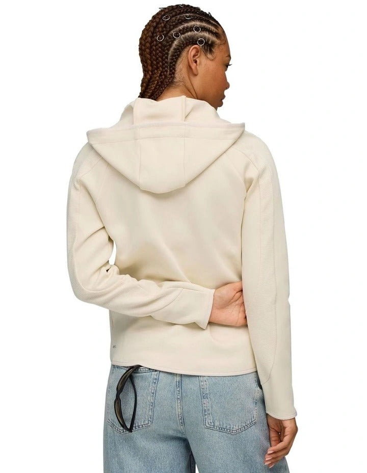 Puma Evostripe Full-Zip Hoodie in slim fit design made with 77% cotton and 23% polyester, featuring moisture-wicking fabric for active wear