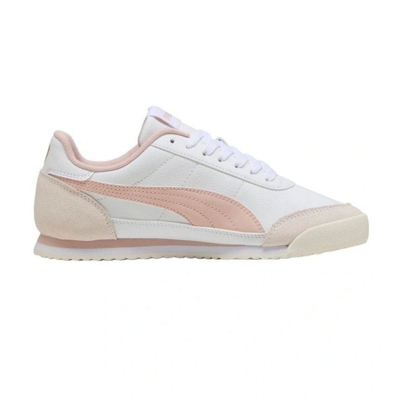 White and pink sneaker on a white background