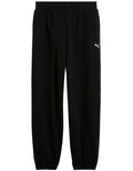 Puma Wardrobe Ess Sweatpants with Cat Logo embroidery, elasticated waistband and cuffs, made from recycled cotton and polyester blend