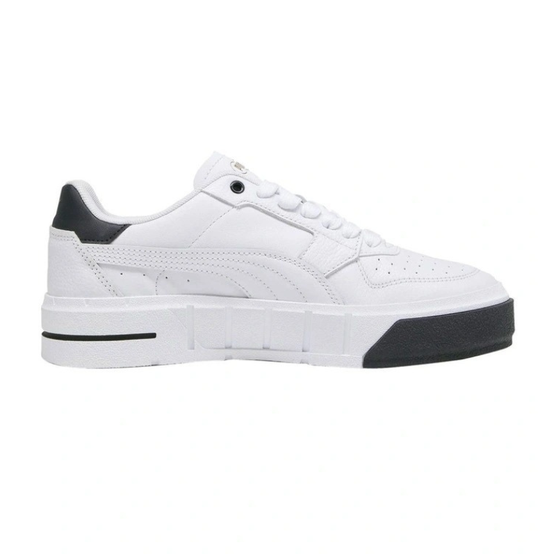 White sneaker with black accents on a white background