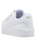 Puma Carina 3.0 women’s leather sneakers with flat heel, Softfoam cushioning, and tennis-inspired design