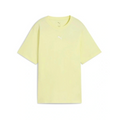 Light yellow t-shirt with a brand logo on a white background