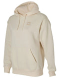 Puma Ess Elevated Badge Hoodie black with embroidered Puma logo, adjustable hood, and ribbed cuffs