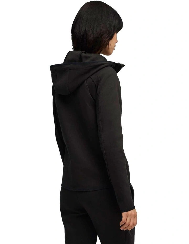 Puma Evostripe Full-Zip Hoodie with reflective cat logo, high neck hood, full zip closure, raglan sleeves, and breathable mesh details