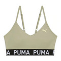 Beige sports bra with Puma logo on a white background