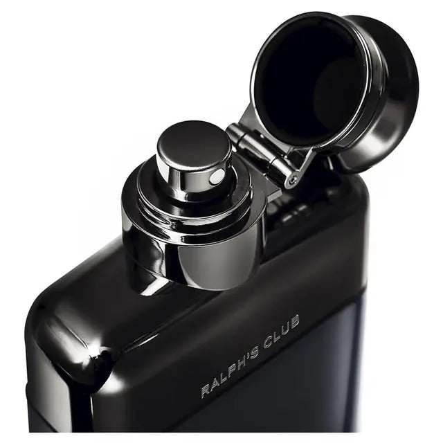Black and silver lighter with 'Ralph's Club' branding on a white background