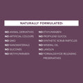 List of natural product ingredients on a purple background