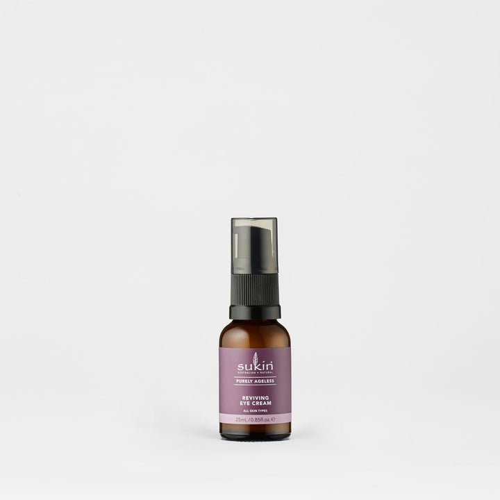 Sukin eye cream bottle on a white background