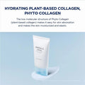 Tube of Centella Asiatica Extract on a light blue background with text about hydrating plant-based collagen.