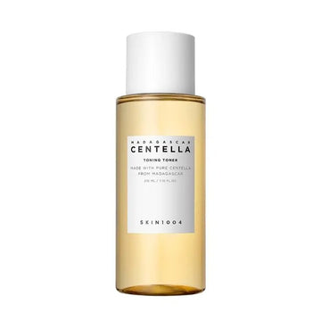 Skincare bottle labeled 'Caraganel Centella Toning Toner' on a white background
