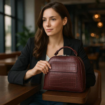 Red Leather Women’s Handbag – Premium Satchel