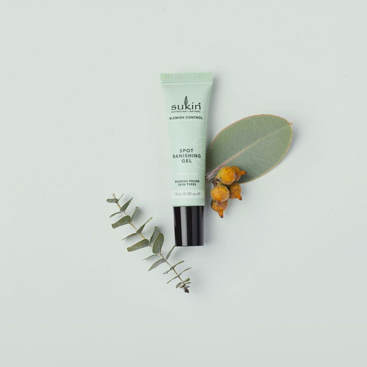Sukin Spot Banishing Gel tube on a white background