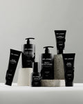 The Six Pack Men’s Complete Skincare Set featuring cleanser, moisturizer, exfoliator, serum, eye cream, and face mask for men’s daily grooming and skincare routine.