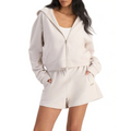 Bonds Move Double Zip Hoodie in White Banksia stylish women’s activewear jacket
