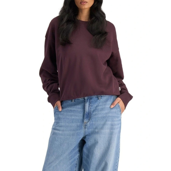Bonds Sweats Cotton Pullover in Berry Liqueur cozy casual sweatshirt for women