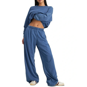 Bonds Denim Wash Wide Leg Trackie in Sky Blue Denim relaxed casual women’s pants