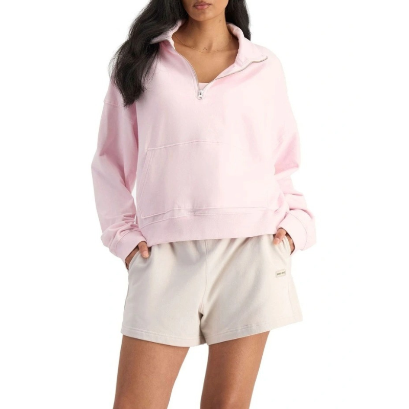 Bonds Move Half Zip Pullover in Pink Sapphire cozy women’s activewear sweatshirt