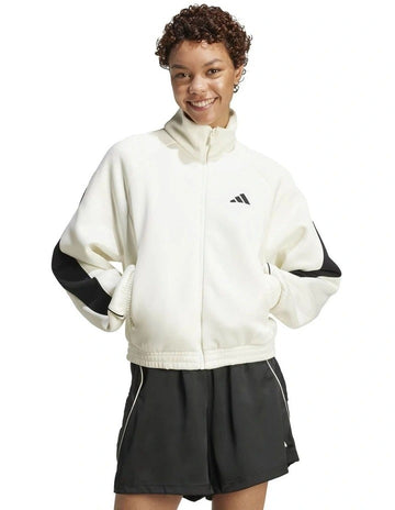 Adidas Stadium Track Top with recycled polyester cotton blend, zip pockets, and 3 Bar Logo