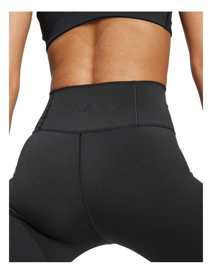 Adidas All Me 7/8 Leggings in black for women, high-rise fit, lightweight recycled polyester stretch fabric for yoga and training