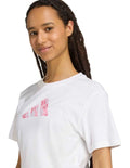 Adidas Soft Side Graphic T-Shirt with floral 3 Bar Logo, 100% cotton casual wear