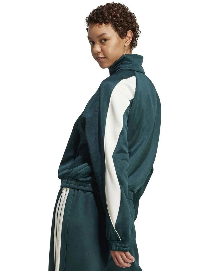 Adidas Stadium Track Top in soft knit with satin piping and 3 Bar Logo, zip pockets, made from recycled polyester and cotton