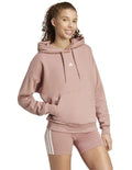 Adidas fleece hoodie with 3-bar chest logo, soft cotton blend, cozy relaxed fit