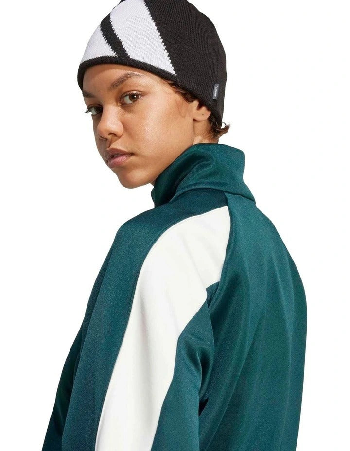 Adidas Stadium Track Top in soft knit with satin piping and 3 Bar Logo, zip pockets, made from recycled polyester and cotton