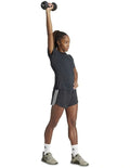 Adidas Pacer Training 3-Stripes Woven High-Rise Shorts for women in black, lightweight recycled polyester with AEROREADY moisture control and elastic waistband