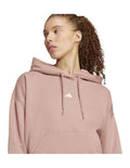 Adidas fleece hoodie with 3-bar chest logo, soft cotton blend, cozy relaxed fit