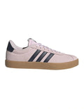 Adidas VL Court 3.0 women’s shoes with coated leather upper and low heel, stylish skater-inspired trainers in white with vulcanised outsole