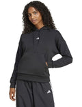 Adidas fleece hoodie with 3-bar chest logo, soft cotton blend, cozy relaxed fit