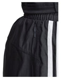 Adidas Pacer Training 3-Stripes Woven High-Rise Shorts for women in black, lightweight recycled polyester with AEROREADY moisture control and elastic waistband