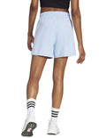 Adidas Essentials 3-Stripes Cotton Shorts in black with soft cotton fabric and signature 3-stripes down the sides