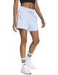 Adidas Essentials 3-Stripes Cotton Shorts in black with soft cotton fabric and signature 3-stripes down the sides