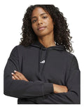 Adidas fleece hoodie with 3-bar chest logo, soft cotton blend, cozy relaxed fit