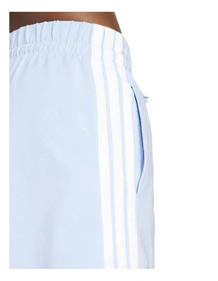 Adidas Essentials 3-Stripes Cotton Shorts in black with soft cotton fabric and signature 3-stripes down the sides