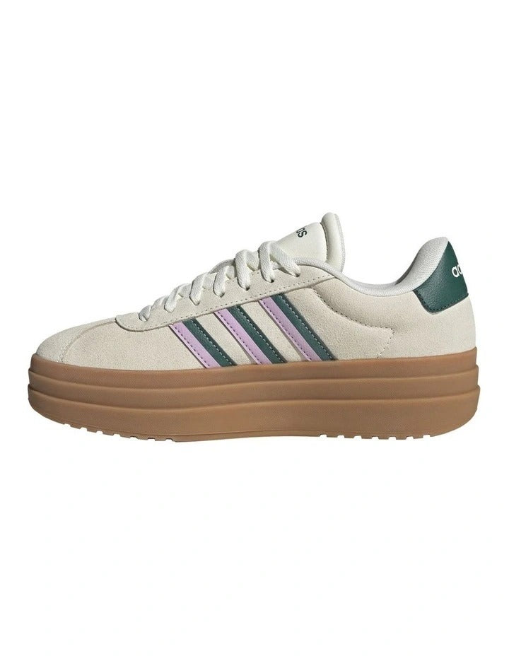 Adidas VL Court Bold Women’s Shoes with medium heel height, leather upper, platform sole, and stylish low-profile design in durable comfort.