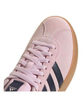 Adidas VL Court 3.0 women’s shoes with coated leather upper and low heel, stylish skater-inspired trainers in white with vulcanised outsole