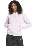 Adidas fleece hoodie with 3-bar chest logo, soft cotton blend, cozy relaxed fit