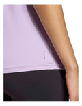 Adidas Aeroready Train Essentials Minimal Branding V-Neck Tee in recycled polyester blend, lightweight performance t-shirt with moisture-wicking technology and minimalist 3 Bar Logo.