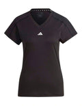 Adidas Aeroready Train Essentials Minimal Branding V-Neck Tee in recycled polyester with moisture-managing technology