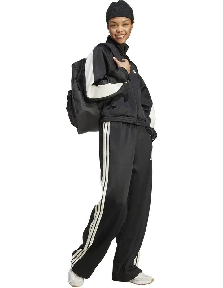 Adidas Stadium Track Top for men in soft knit with satin piping, zip pockets, and 3 Bar Logo – 67% recycled polyester, 33% cotton