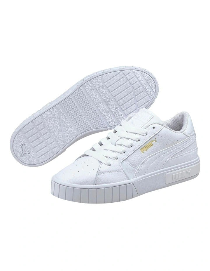 PUMA Cali Star Women's Leather Sneakers Flat Heel Rubber Outsole Stylish TPU Wrap White Shoes