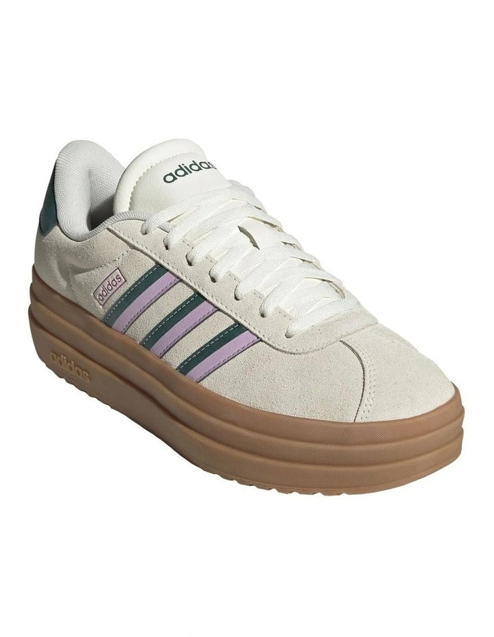 Adidas VL Court Bold Women’s Shoes with medium heel height, leather upper, platform sole, and stylish low-profile design in durable comfort.